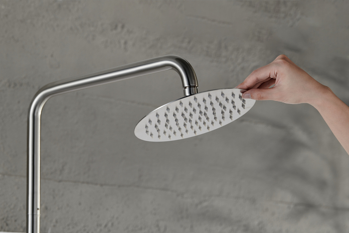 Utedusch Kallvatten Borstat stål Ø200 mm